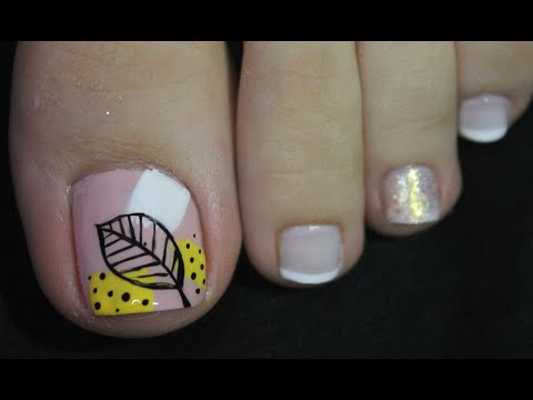 DISEÑO DE UÑAS HOJA Y FRANCES PARA PIES – FRENCH NAIL ART – NLC