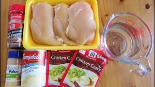 Easy Crockpot Chicken &amp; Gravy