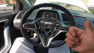 8th gen Civic Si Steering wheel swap . Steering wheel install