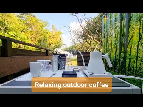 Relaxing outdoor coffee | Airbnb shipping container | V60 Pour-over coffee