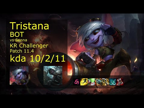 Tristana ADC vs Senna - KR Challenger 10/2/11 Patch 11.4 Gameplay // [롤] 트리스타나 vs 세나