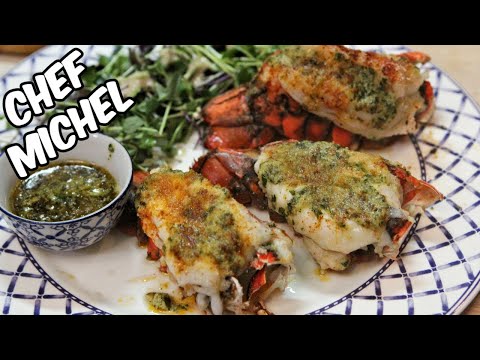 Queues de homard à l'ail au four