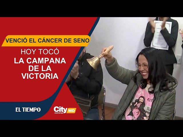 Jenny venció el cáncer de seno y hoy tocó la campana de la victoria