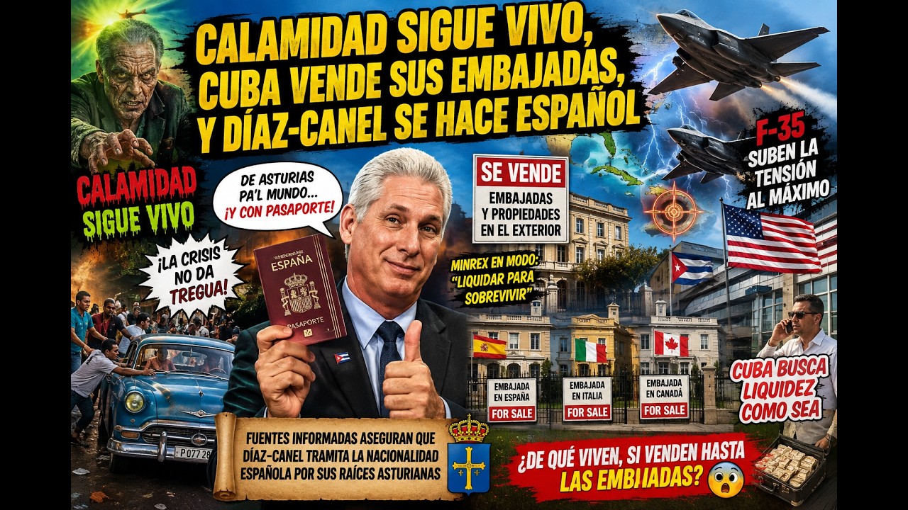 Calamidad sigue vivo, Cuba vende sus embajadas, y Díaz-Canel se hace español