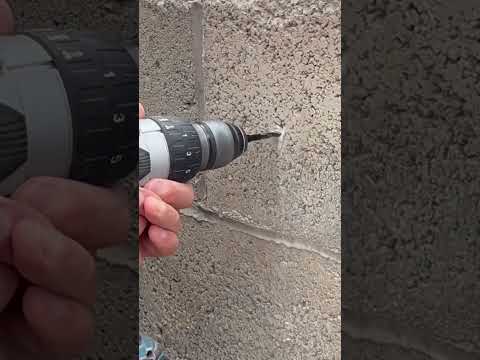 How to drill a hole in concrete! #diy  #constructionsupplies #drilling #satisfying #asmr
