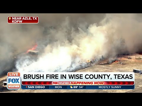 Large Brush Fire In Wise County, Texas