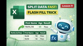 Split Data in Excel in Seconds | Flash Fill + Text to Columns🔥