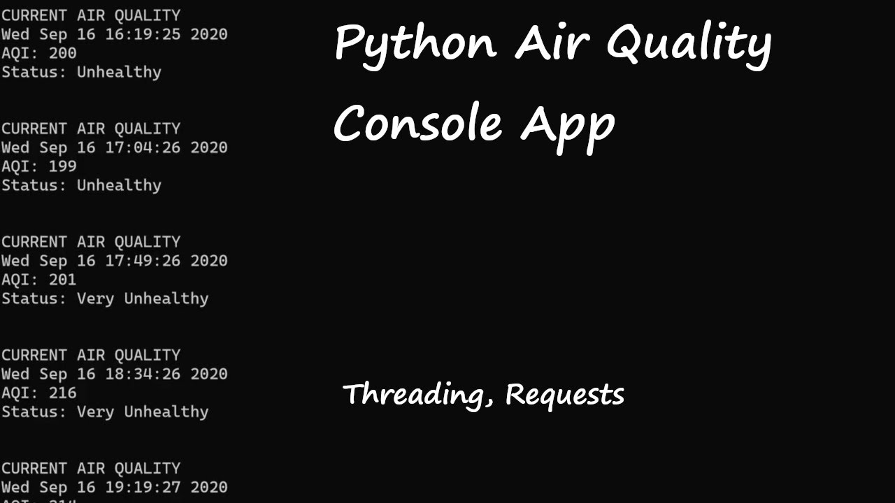 Create a Python Air Quality Console Application in One Video