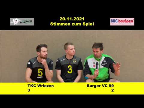 20.11.2021 TKC Wriezen - Burger VC 99 - Die Stimmen zum Spiel