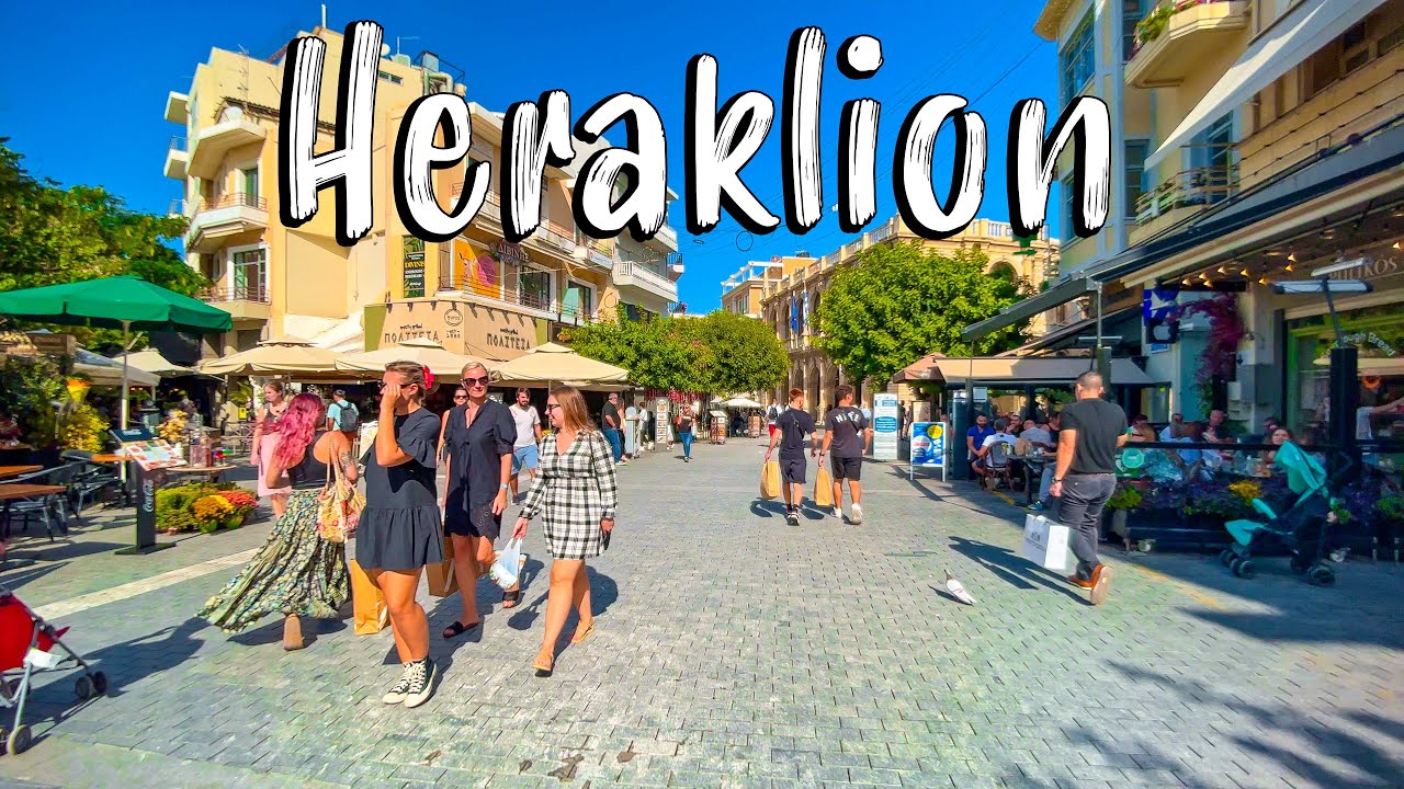 Immersive street-level walking tour through Heraklion, Greece, showcasing authentic urban landscapes, local architecture, and the vibrant atmosphere of the city's neighborhoods