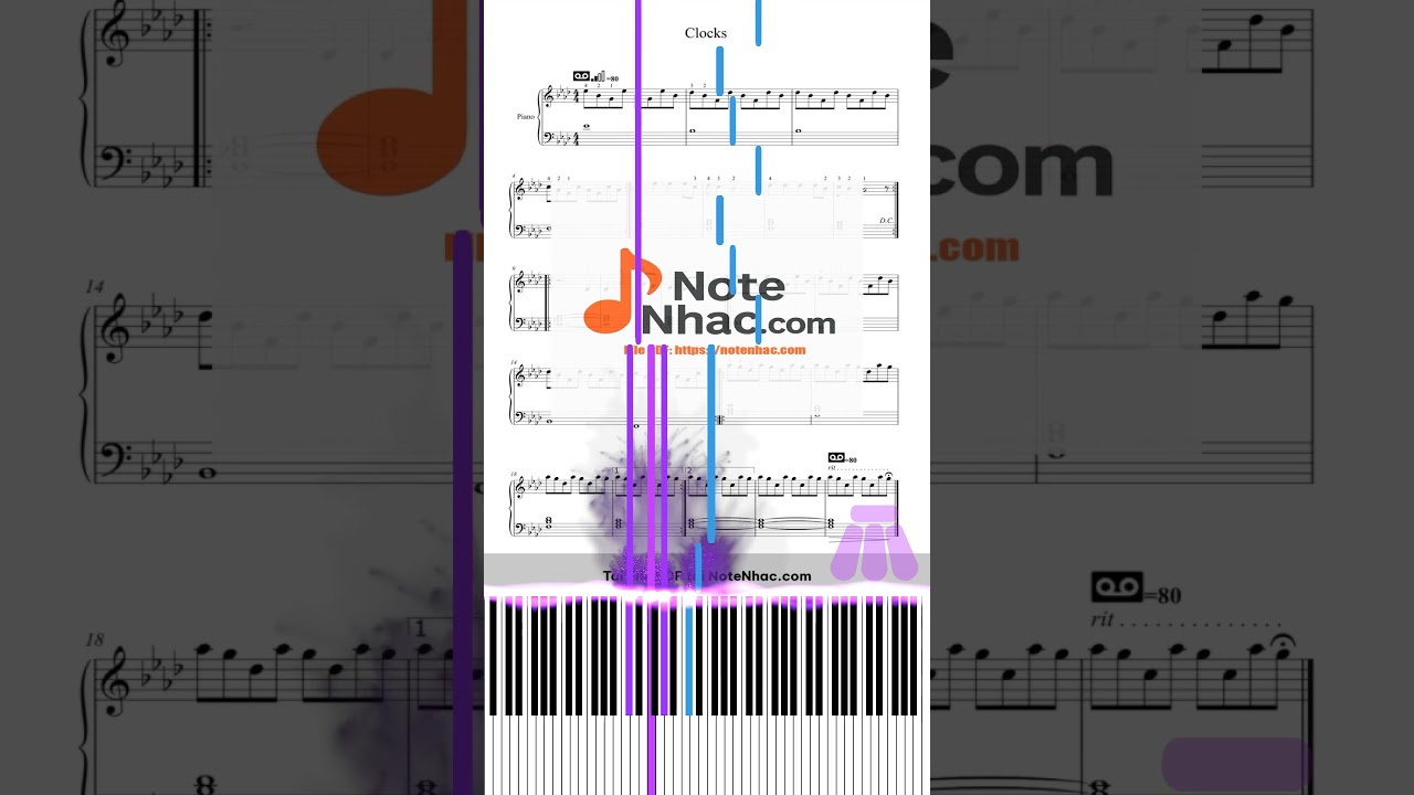 Clocks | Free Sheet PDF | Beginner Piano Tutorial