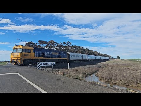 2MA8 down JBRE The Overland (NR67, 7V), Melbourne to Adelaide, 1120, 4/8/25, Tatyoon VIC 