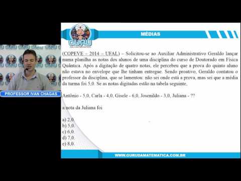 0781 - COPEVE/UFAL - 2014 - MÉDIA ARITMÉTICA
