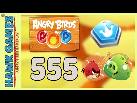 Angry Birds Stella POP Bubble Shooter Level 555 - Walkthrough, No Boosters