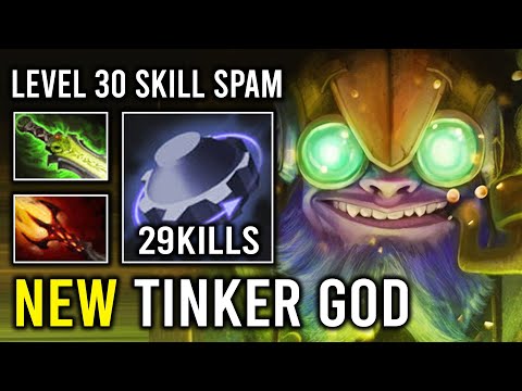 NEW TINKER GOD Ultra Fast Finger 1 Shot Combo with Level 30 Max Dagon Dota 2