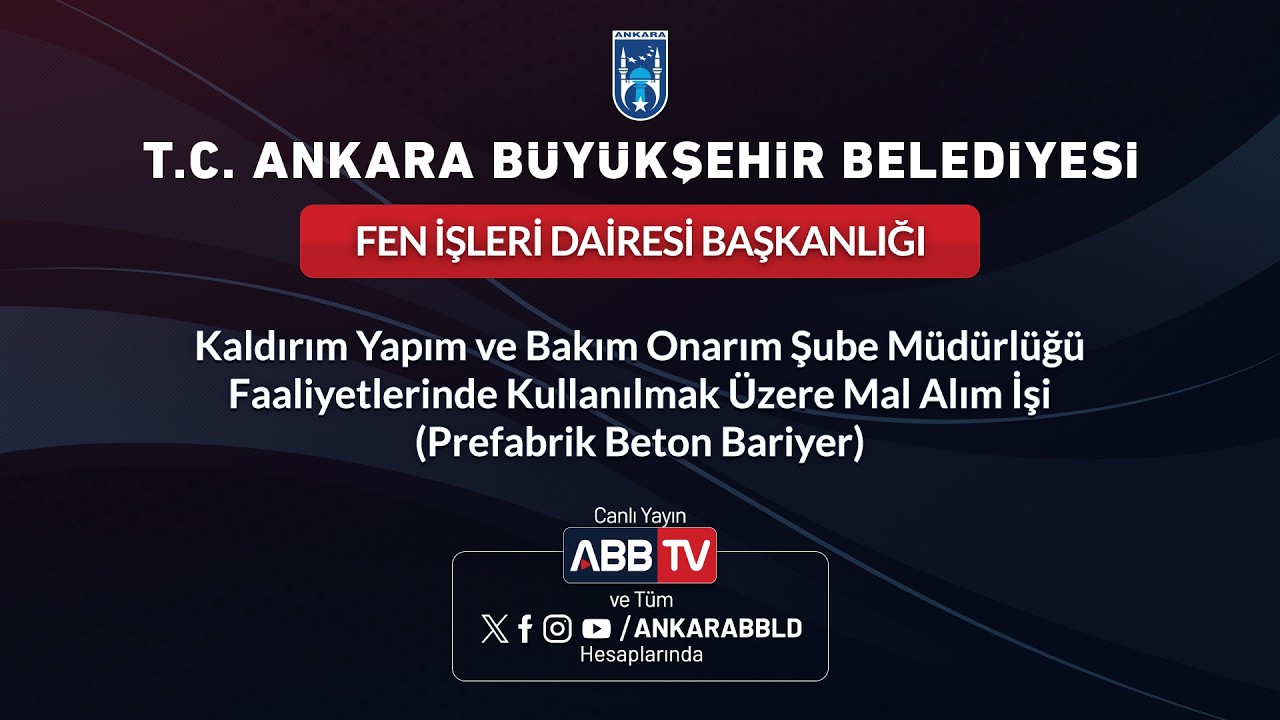 FEN İŞLERİ DAİ BŞK-Şube Müd. Faaliyetlerinde Kullanılmak Üzere Mal Alım İşi(Prefabrik Beton Bariyer)