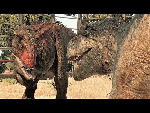 DOMINION ALLOSAURUS VS DOMINION CARNOTAURUS!! - Jurassic World Evolution 2