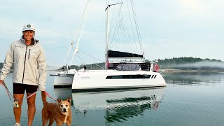 FOULED Anchor, REMOTE Islands, ALONE on the boat (RAW, Hour-long, week on our Catamaran in Maine)