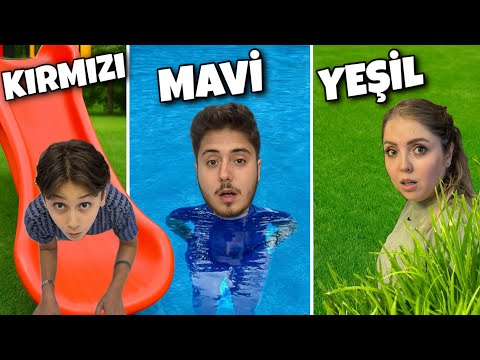 TEK RENK SAKLAMBAÇ CHALLENGE !? KIRMIZI MAVİ YEŞİL