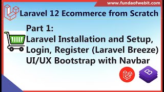 Download the video "Part 1: Laravel 12 Ecommerce from Scratch- Install, setup, login, register, bootstrap, navbar"