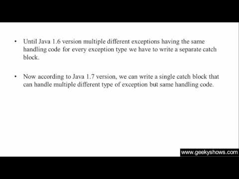 Learn 188 Catching Multiple Exceptions or Multiple Catch in Java ...