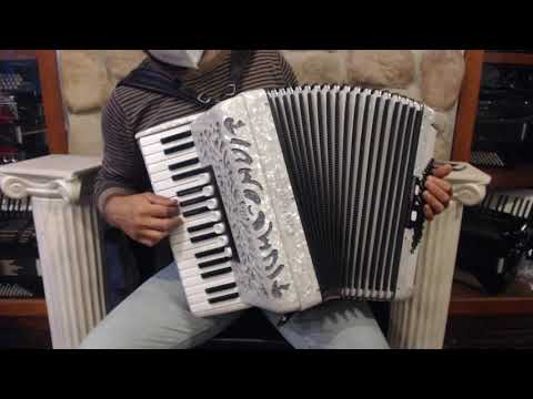CAST3472W - White Pearl Castiglione Piano Accordion LMM 34 72 $2199