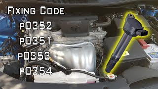 How to check Toyota Camry ignition coils/How to fix code p0352/fixing check engine light on TOYOT