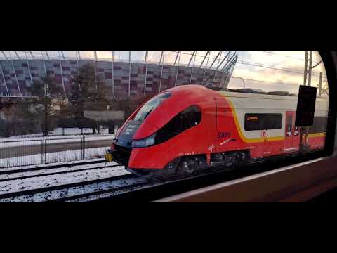 IC 11110 Starzyński + 18106 mewa + zachód słońca za Warszawą