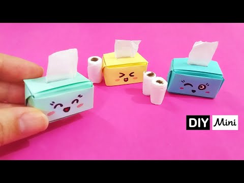 Como fazer Mini Caixa de Lenço de Papel - Dobradura de Papel - Mini Tissue Box Origami DIY