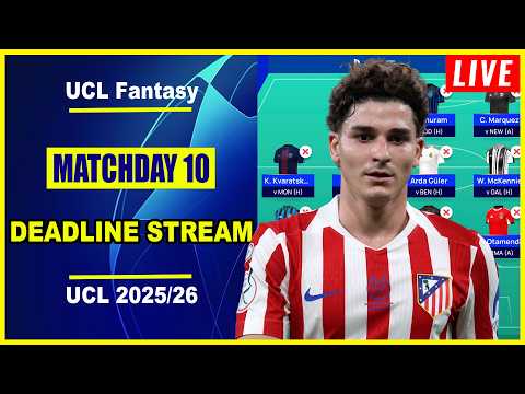 UCL Fantasy Matchday 10: DEADLINE STREAM | Live Q&A | Champions League Fantasy Tips 2025/26