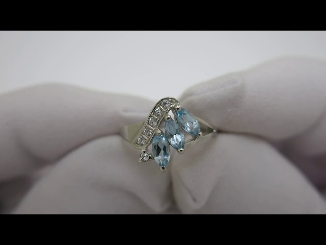 Срібна каблучка з топазом 214кю Відео огляд
