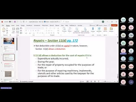 Capital Allowances - Part 1 Online Recording