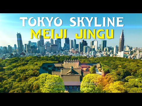 Tokyo From Above: Ancient Shrine Meets Epic Skyline - 4K