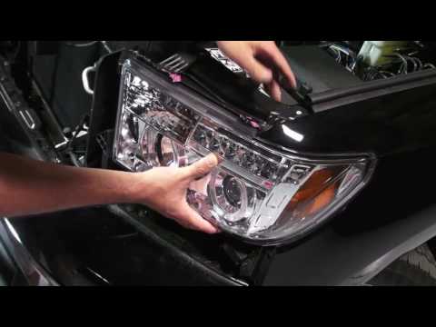 SPYDER AUTO INSTALLATION: 2007-2013 Toyota Tundra Projector Head Lights w/DRL L.E.D.s