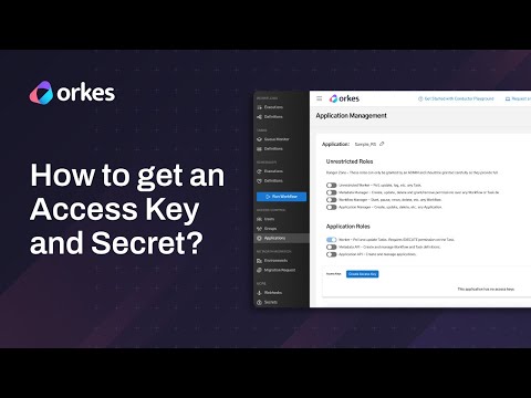 Orkes Conductor: Get Access Key and Secret for Conductor SDKs