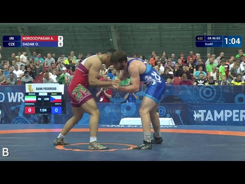 Qual. GR - 96 kg: A. NOROOZIPASAN (IRI) df. O. DADAK (CZE) by VPO1, 3-1