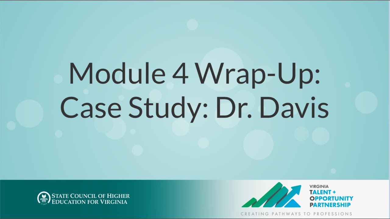 Module 4 Wrap Up: Case Study: Dr. Davis