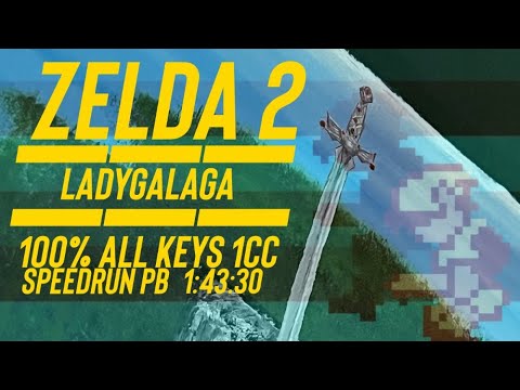 Zelda 2:The Adventure of Link ladygalaga 100%all keys 1CC Speedrun PB