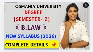 B.LAW | BUSINESS LAWS | NEW SYLLABUS DETAILS | 2026 ONWARDS | OSMANIA UNIVERSITY | @shivanipallela