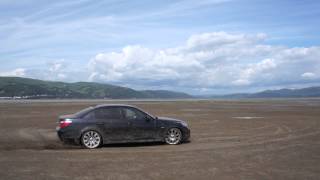 preview picture of video 'BMW E60 530i drifting on sandy beach'