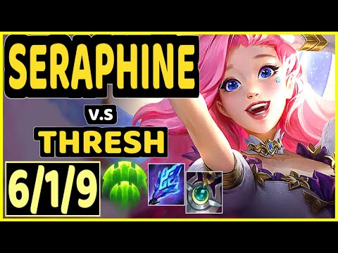 EFFORT (SERAPHINE) vs THRESH - 6/1/9 KDA BOTTOM SUPPORT GAMEPLAY - KR Ranked GRANDMASTER