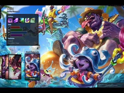 Pool Party Lulu Skin Spotlight Gameplay 1080p HD