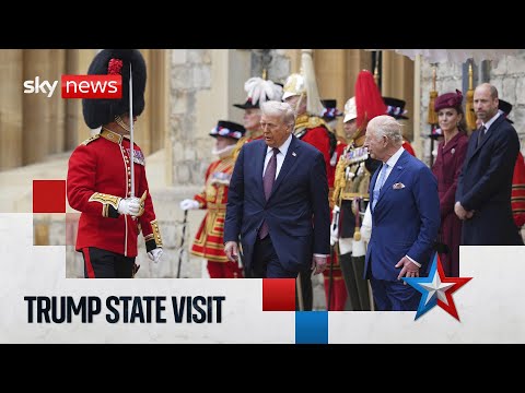 King and Queen welcome Donald Trump at Windsor Castle | Full Sky News coverage