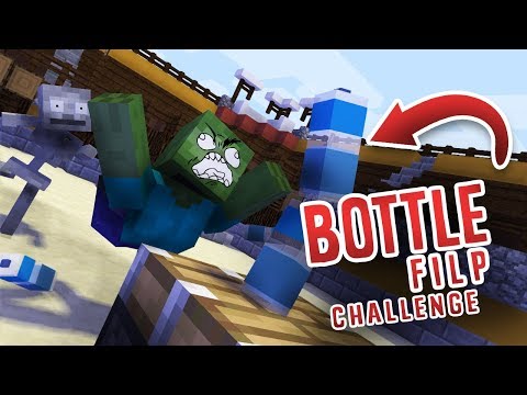 Monster School : BOTTLE FLIP CHALLENGE - Minecraft Animation
