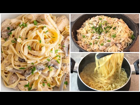 Chicken fettuccine Alfredo Pasta - Restaurant Style Alfredo pasta 🙂