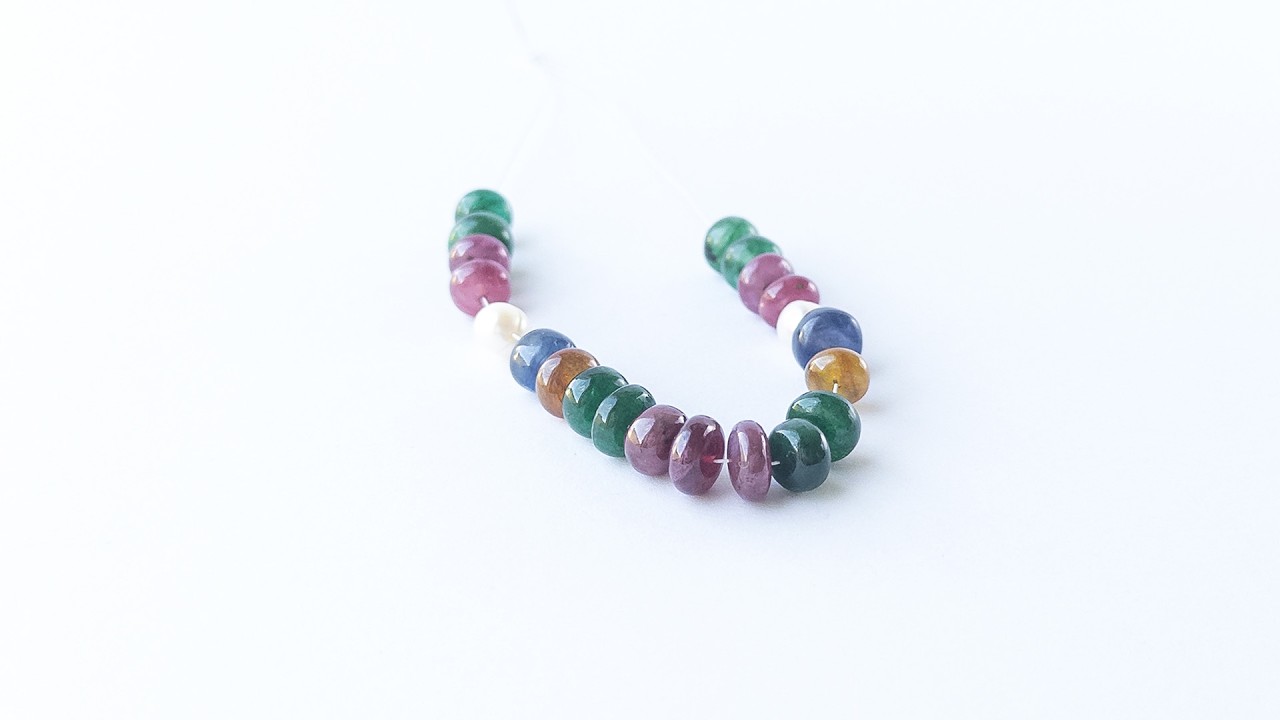 Multi Precious & Freshwater Pearls | Smooth Rondelle | 7.2-7.8mm Bead Size | 21 Pieces | 54 Carats video