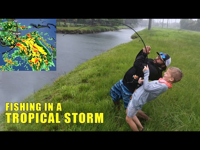 Bass Fishing in TROPICAL STORM Gordon | Monster Mike