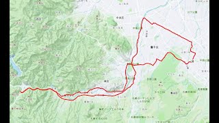 【自転車車載】札幌平岡～定山渓で足湯 68km 20200719