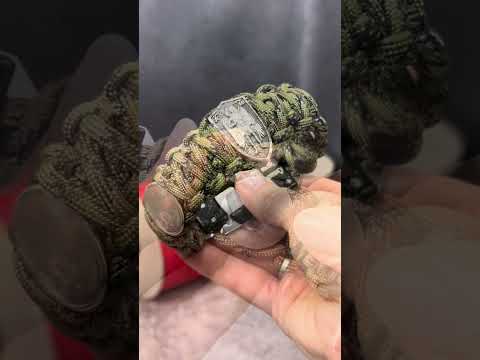 Браслет-оберег Андрея Первозванного, Архангел Михаил и герб Украины з мельхиора ручного литья с гравировкой / с паракорда - фото 1 - id-p2804884934