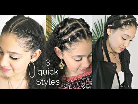 Mariam's EDGY TEEN HAIRSTYLES 3 QUICK CHOICES !  Kenton & Habiba